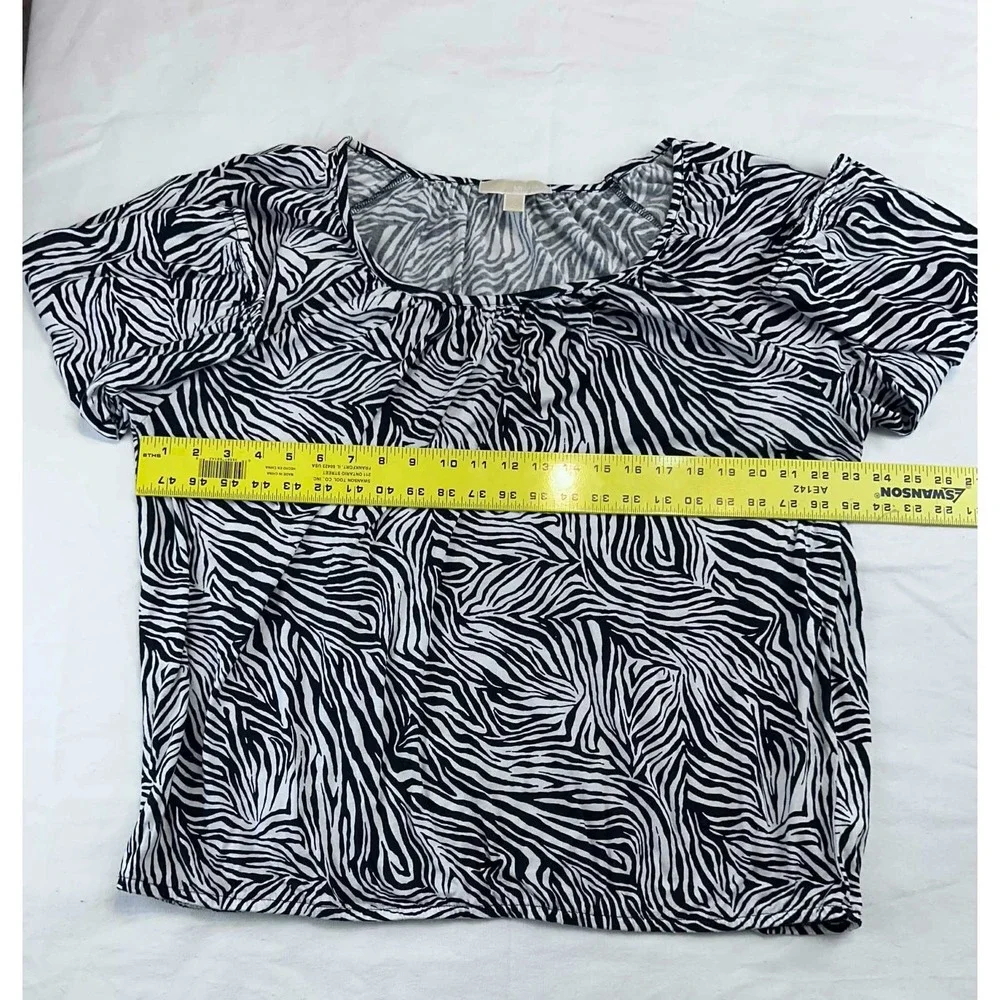 Michael Michael Kors Zebra Print Top Plus Size 2X Modal‎ Cotton Blouse